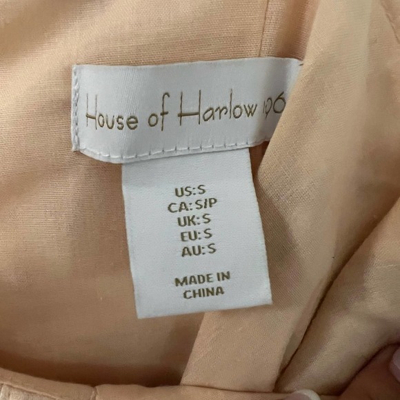 House of Harlow Linen Bustier Lace-up-back  Tiered Maxi Dress Size Small NWOT - Picture 7 of 8